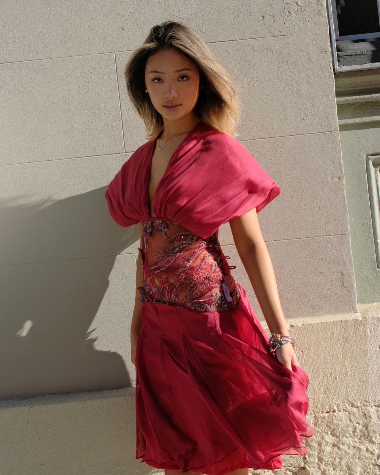 Jade silk adjustable top